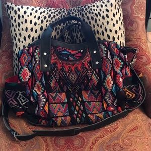 Nena and Co Convertible Day Bag Leather Huipil